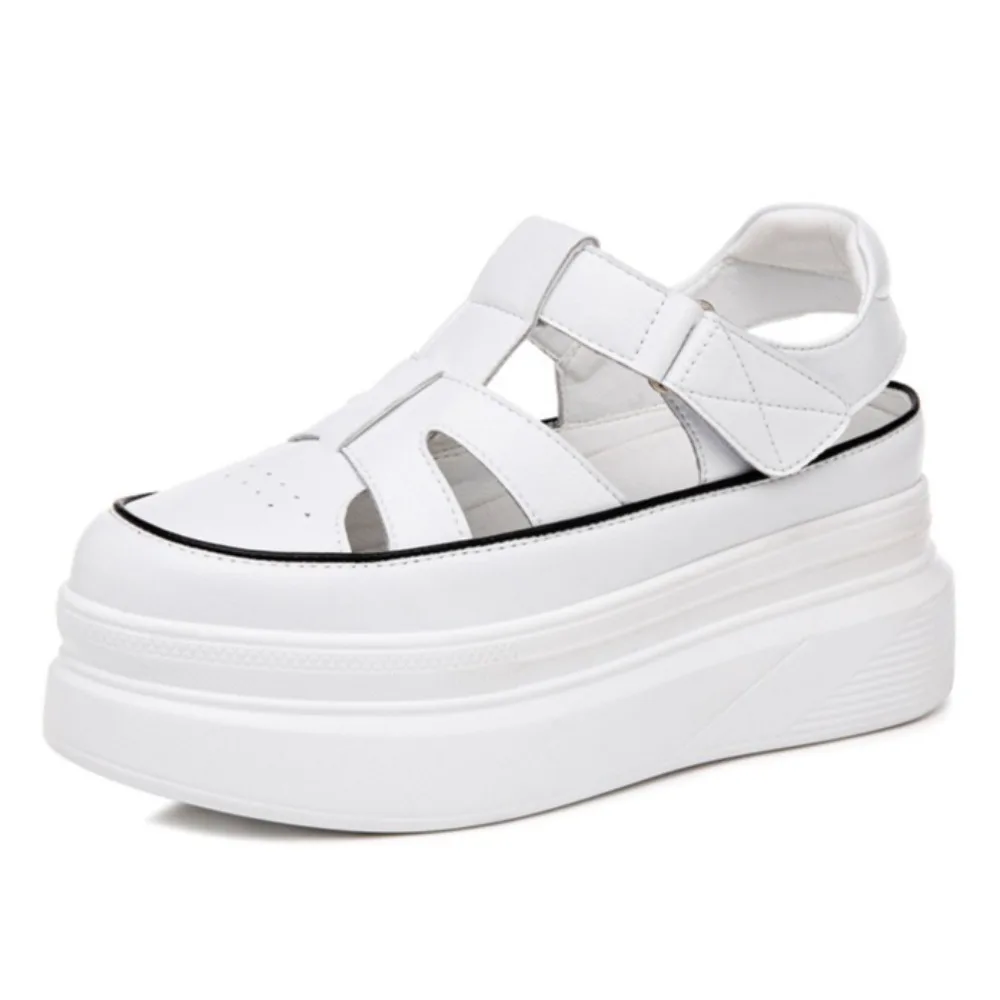 Leather Roman Sandals Women's Platform Sandals New Thick Soled Hollow Women's Shoes Inner Height Increasing Sandals White Shoes
Leather Roman Sandals Women's Platform Sandals New Thick Soled Hollow Women's Shoes Inner Height Increasing Sandals White Shoes