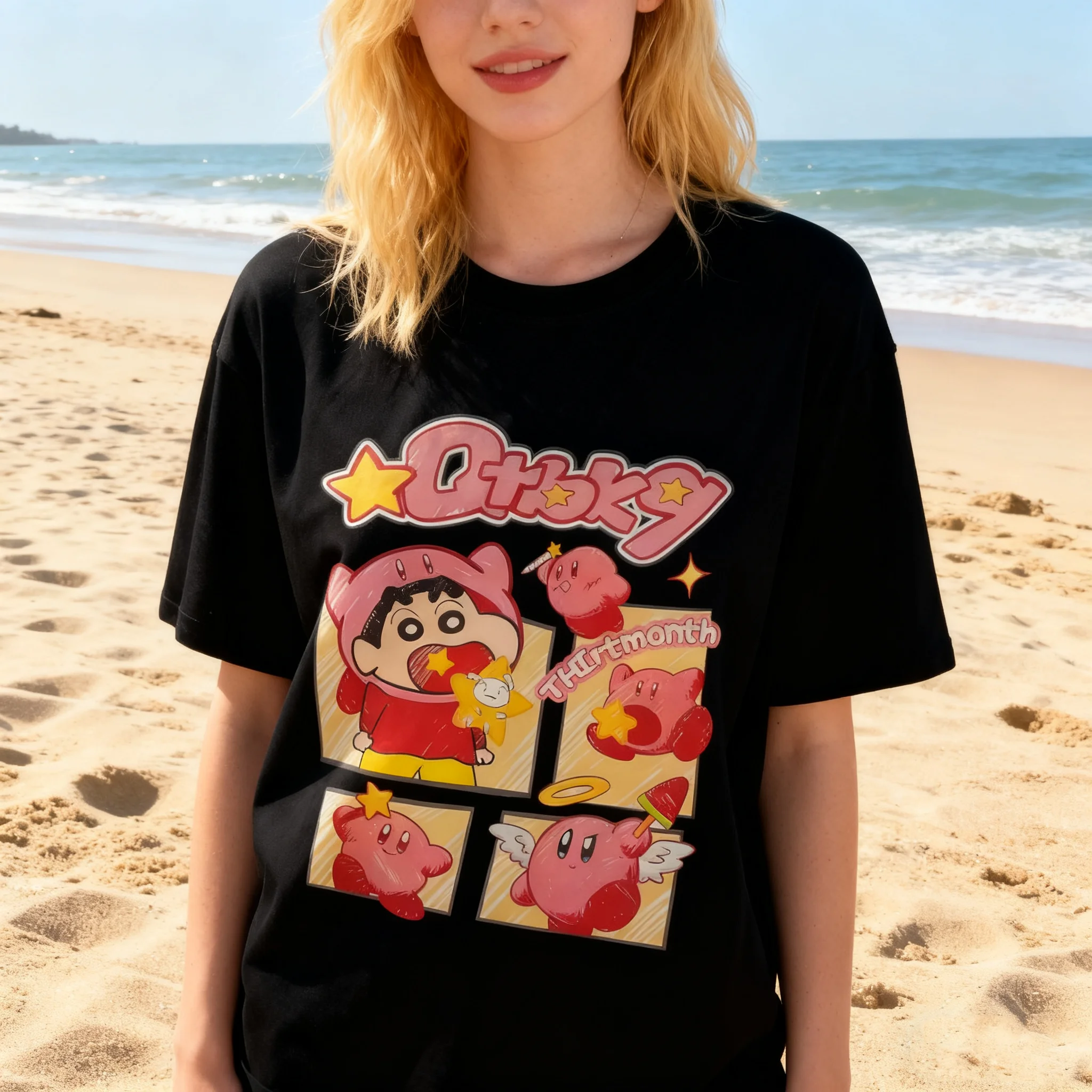 Cartoon Crayon Graffiti Printed Women T-shirt Loose Fashion Summer Casual Retro Street T-shirt Fashion Short Sleeve Pure Cotton
Cartoon Crayon Graffiti Printed Women T-shirt Loose Fashion Summer Casual Retro Street T-shirt Fashion Short Sleeve Pure Cotton