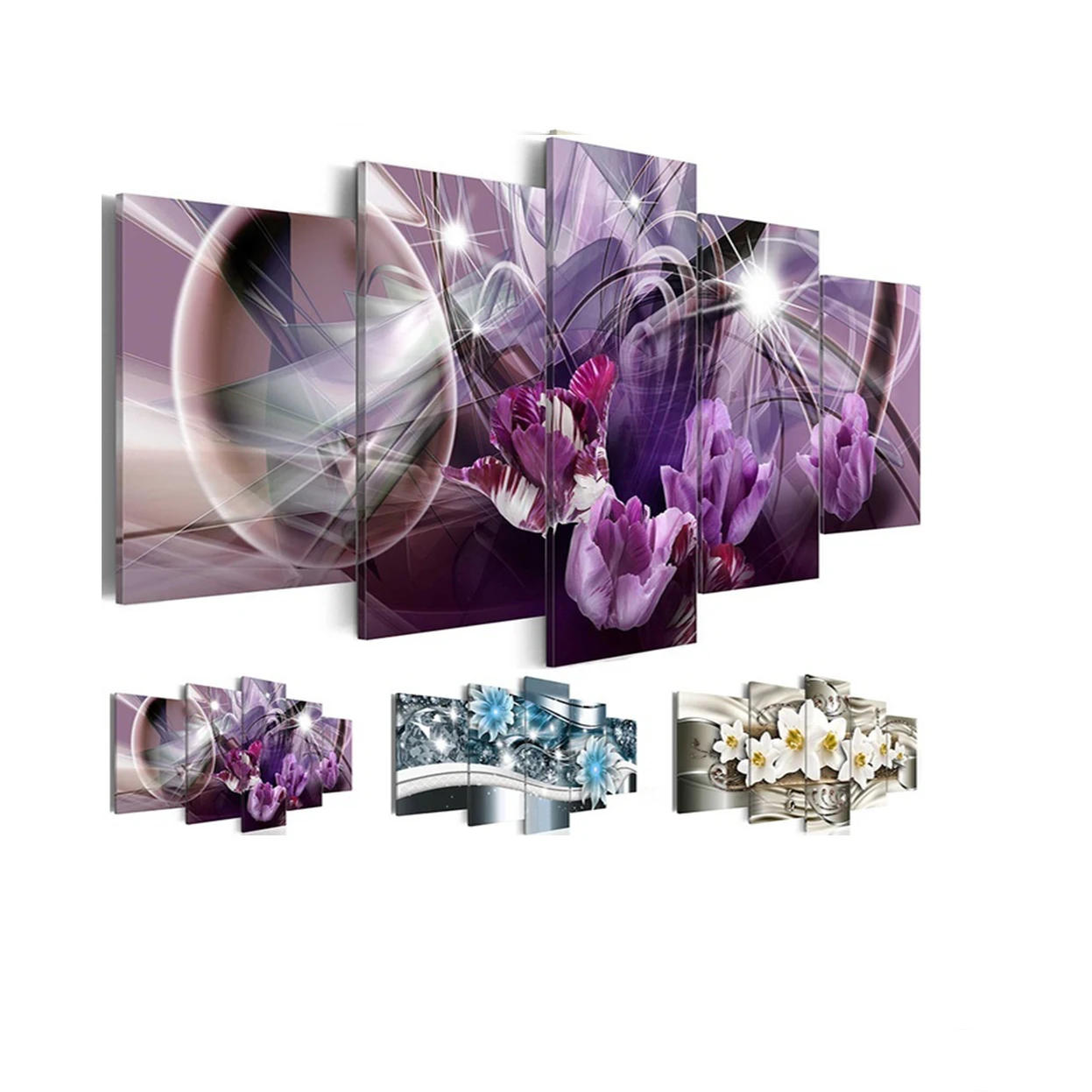 5 Panels Abstract Flowers Purple Oil Pictures Living Room Decoracion Canvas Paintings Wall Art No Frame
5 Panels Abstract Flowers Purple Oil Pictures Living Room Decoracion Canvas Paintings Wall Art No Frame