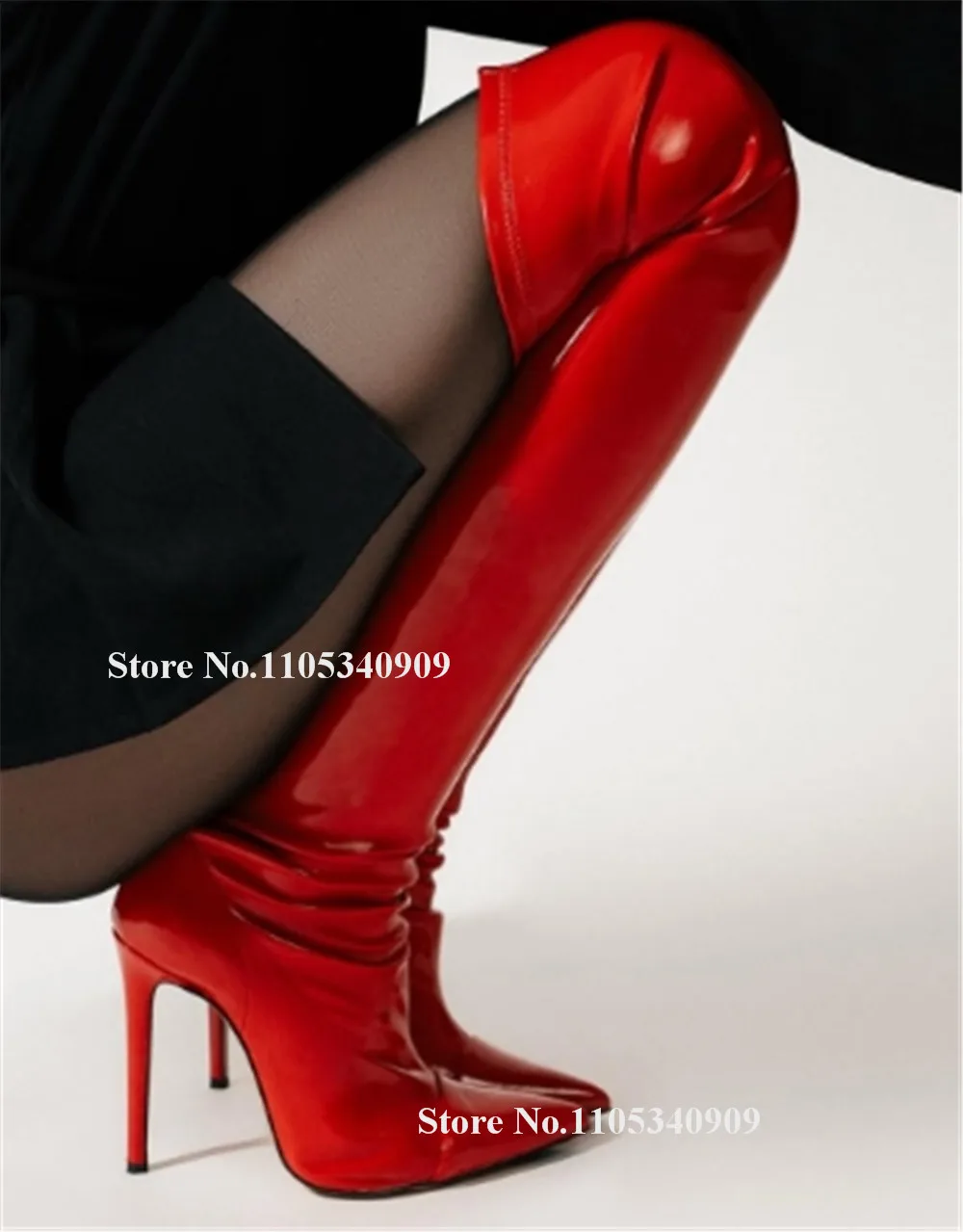 Bondarenko Sexy Red Black Patent Leather Stiletto Heel Over Knee Boots Pointed Toe Slim Style Thin Heel Long Dance Shoes
Bondarenko Sexy Red Black Patent Leather Stiletto Heel Over Knee Boots Pointed Toe Slim Style Thin Heel Long Dance Shoes