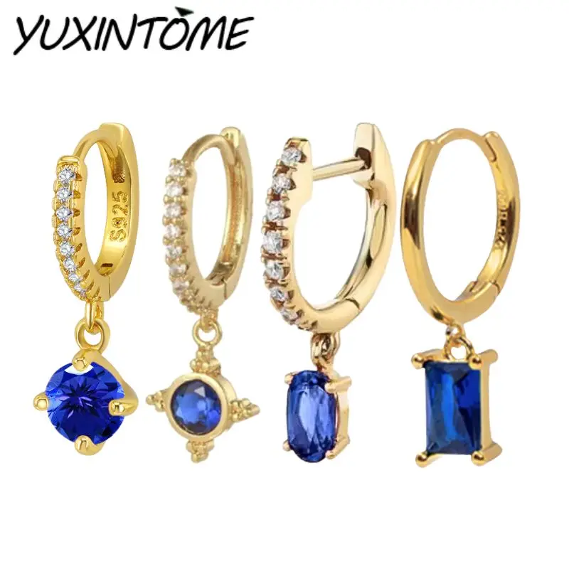 925 Sterling Silver Ear Needle High-end Luxury Geometric Design Blue Zircon Drop Earrings Women's Fashion Party Jewelry Gifts
925 Sterling Silver Ear Needle High-end Luxury Geometric Design Blue Zircon Drop Earrings Women's Fashion Party Jewelry Gifts
