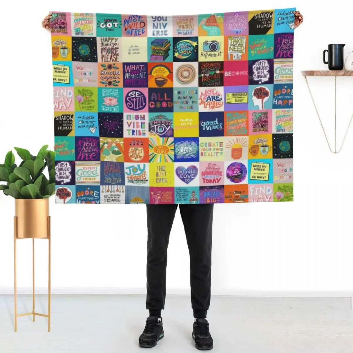 Positivity Patchwork Throw Blanket Ultra Plush Cozy Blanket for Napping Sleeping
Positivity Patchwork Throw Blanket Ultra Plush Cozy Blanket for Napping Sleeping