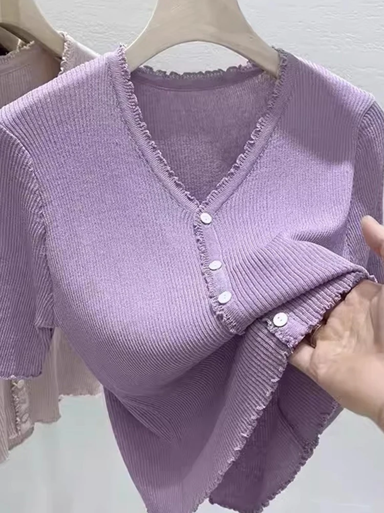 Удобный вязаный кардиган из ледяного шелка с V-образным вырезом, модный, свободного кроя, с коротким рукавом, новый дизайн, эффектный топ, антивозрастной эффект
Удобный вязаный кардиган из ледяного шелка с V-образным вырезом, модный, свободного кроя, с коротким рукавом, новый дизайн, эффектный топ, антивозрастной эффект