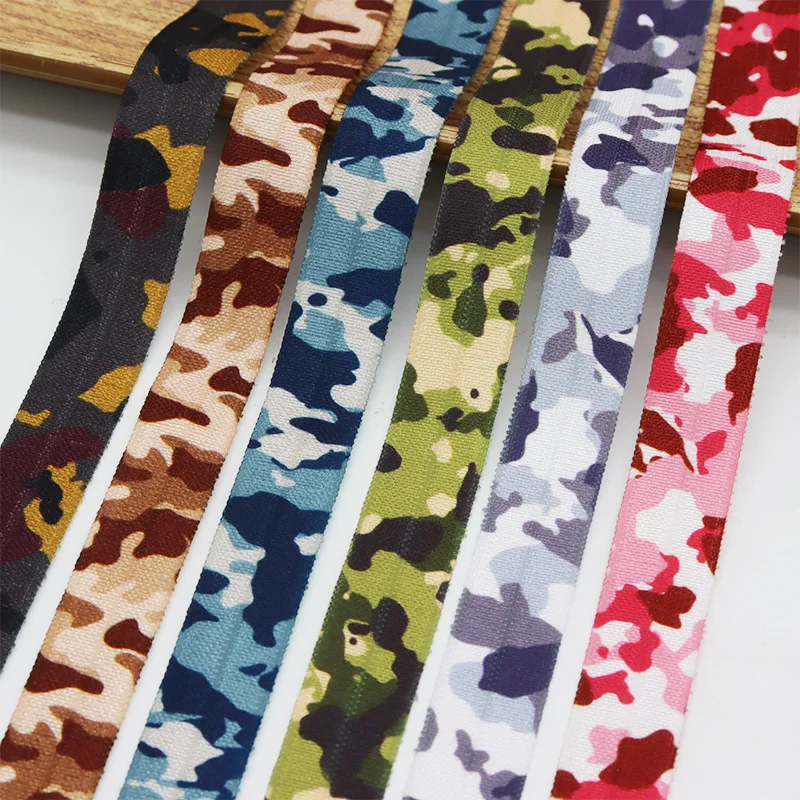 5/8" 15mm Heat Transfer Camouflage Print FOE Spandex Fold Over Elastic For Bracelet Hair Tie Headband Dress Sewing Lace Trim
5/8" 15mm Heat Transfer Camouflage Print FOE Spandex Fold Over Elastic For Bracelet Hair Tie Headband Dress Sewing Lace Trim