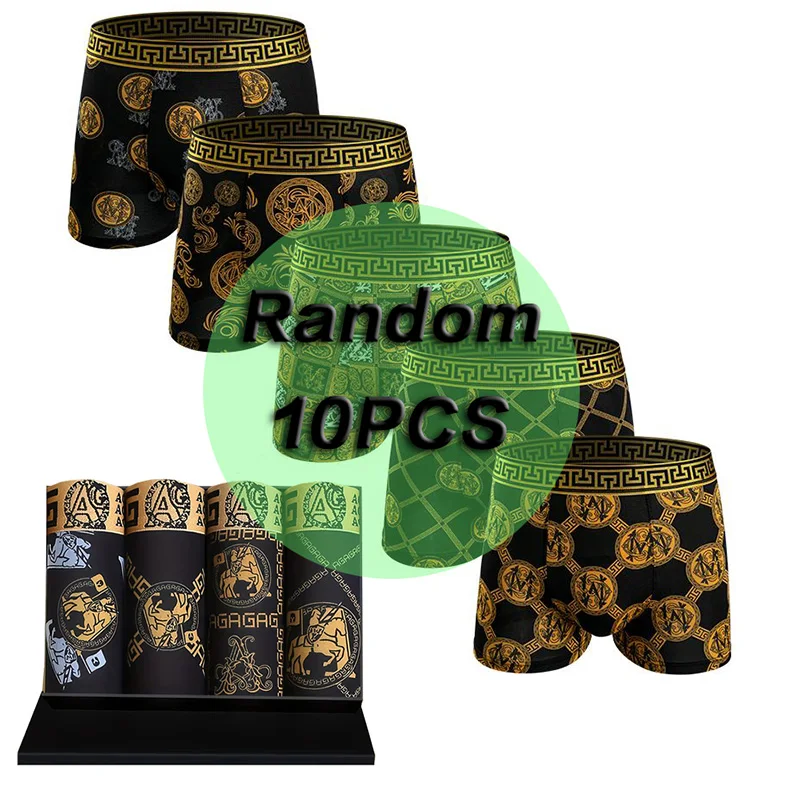 Random 10 Piece Set Of Men's Personalized Black Gold Knight Printed Flat Corner Pants, Fashionable Elastic Men's Underwear
Random 10 Piece Set Of Men's Personalized Black Gold Knight Printed Flat Corner Pants, Fashionable Elastic Men's Underwear