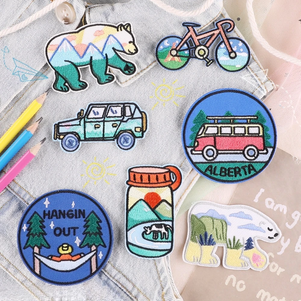 Embroidery Label Camping Fabric Label DIY Patch Stickers Auxiliary Embroidered Patches Badge Fabric Iron on Custom Appliques
Embroidery Label Camping Fabric Label DIY Patch Stickers Auxiliary Embroidered Patches Badge Fabric Iron on Custom Appliques