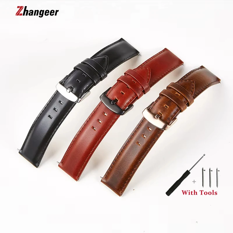 High Quality Quick Release Retro cowhide Leather Watch Strap Flat Interface Universal Replace Strap 18 20 22mm Watch Accessories
High Quality Quick Release Retro cowhide Leather Watch Strap Flat Interface Universal Replace Strap 18 20 22mm Watch Accessories