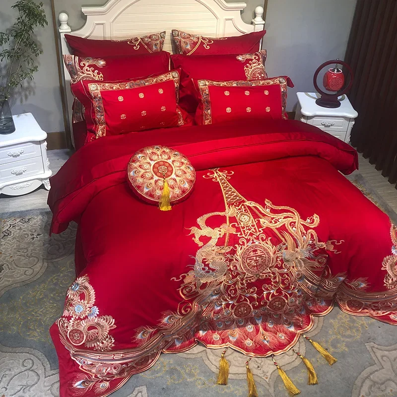 Heavy Industry Embroidery New Chinese Embroidery Cotton Wedding Wedding Four-piece Set Red Quilt Set
Heavy Industry Embroidery New Chinese Embroidery Cotton Wedding Wedding Four-piece Set Red Quilt Set