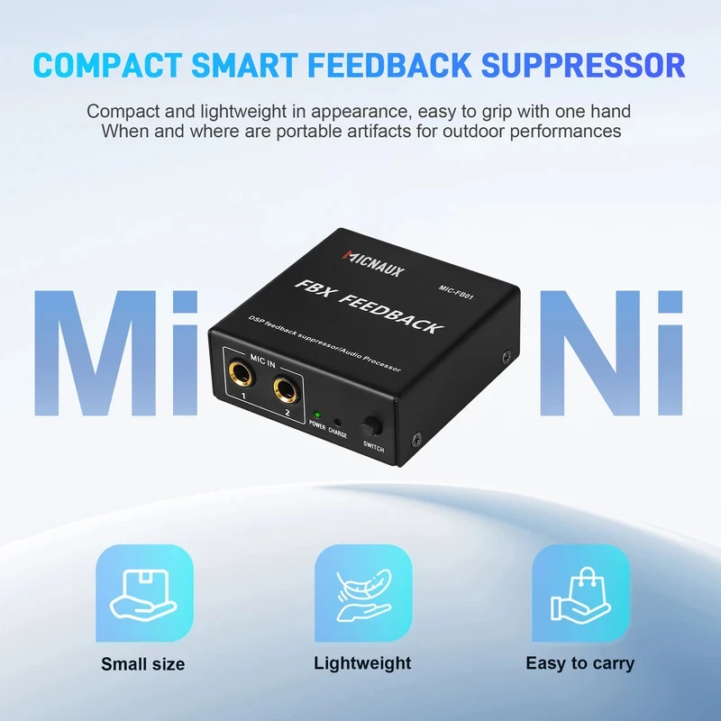 Portable Microphone Feedback Suppressor 2 In 1 Out 6.5mm microphone jack For Outdoor Home Live Conference Frequency Shifter
Portable Microphone Feedback Suppressor 2 In 1 Out 6.5mm microphone jack For Outdoor Home Live Conference Frequency Shifter