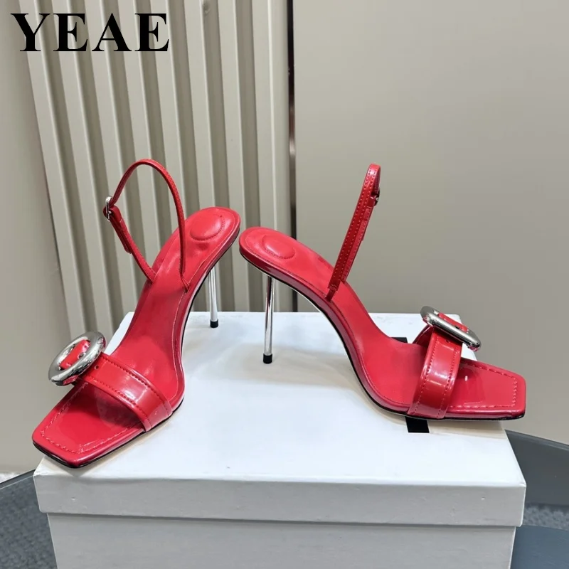 New Designer Buckle Strap Sandals Women Genuine Leather Metal High Heels Back Strap Slingback Party Shoes Sandalias Mujer 2024
New Designer Buckle Strap Sandals Women Genuine Leather Metal High Heels Back Strap Slingback Party Shoes Sandalias Mujer 2024
