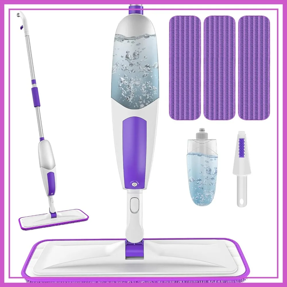 Spray Mop for Hardwood Floors, Wet Dry Microfiber Mop with Refillable Bottle, Reusable Pads, 360° Swivel Head
Spray Mop for Hardwood Floors, Wet Dry Microfiber Mop with Refillable Bottle, Reusable Pads, 360° Swivel Head