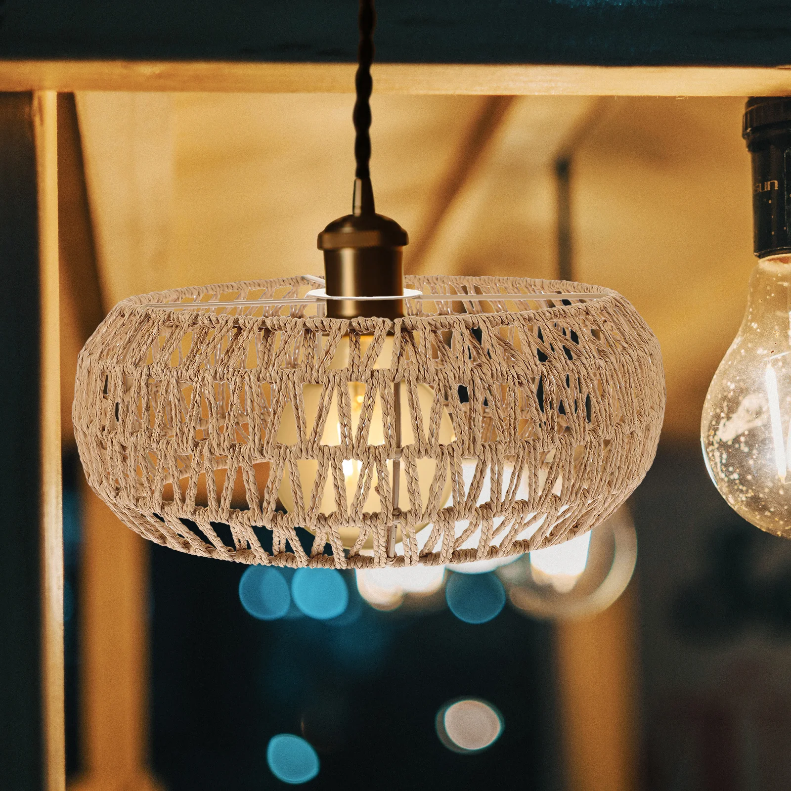 Hemp Rope Woven Lampshade E27 Rustic Ceiling Lampshade Easy Install Hanging Lamp Shade for Pendant Lamps Home Hotel Vintage
Hemp Rope Woven Lampshade E27 Rustic Ceiling Lampshade Easy Install Hanging Lamp Shade for Pendant Lamps Home Hotel Vintage