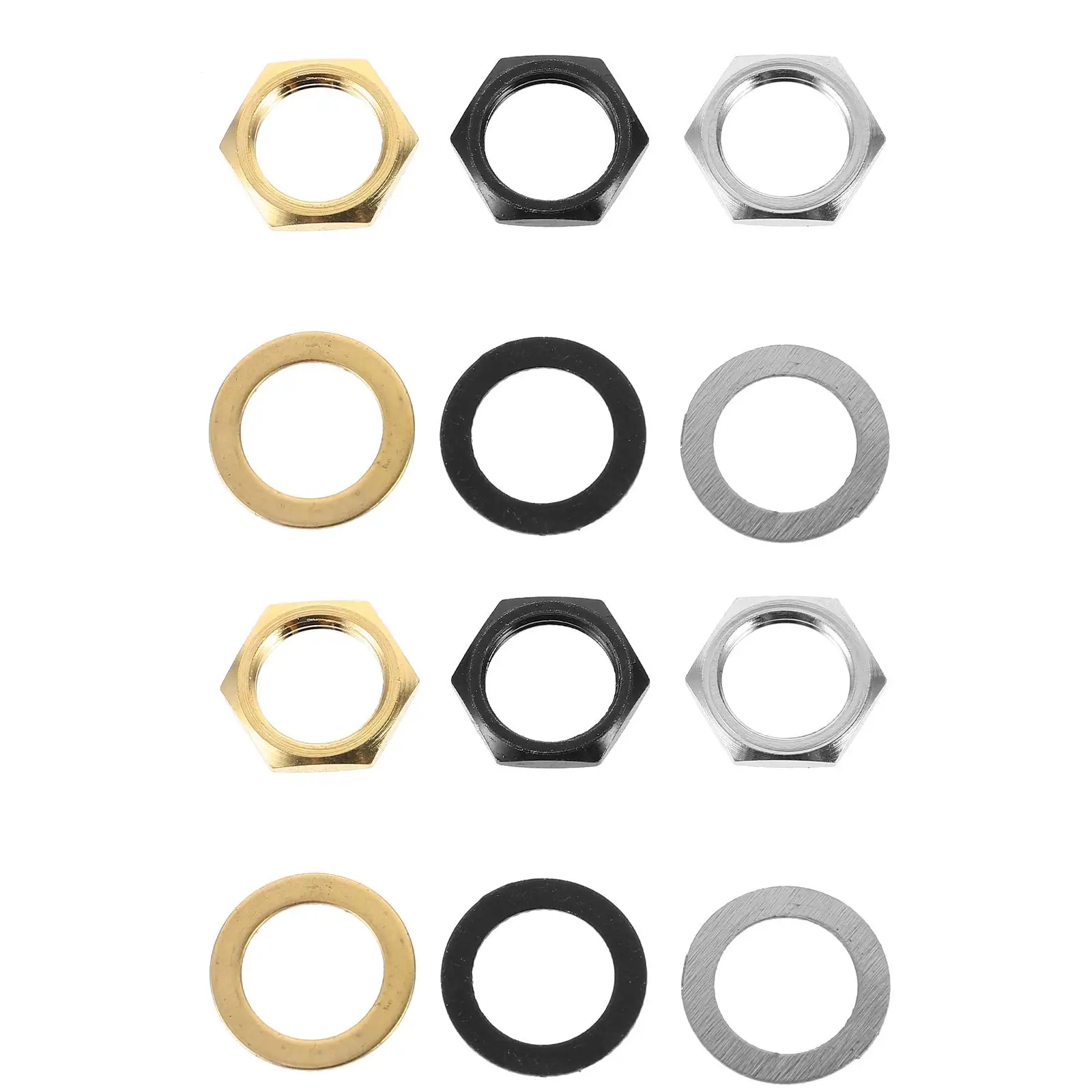 12 Sets 3/8 Inch Guitar Bass Nut Washers 9.36MM Electric Box Nuts Metal Alloy Durable Easy Install Maintain Guitar Parts
12 Sets 3/8 Inch Guitar Bass Nut Washers 9.36MM Electric Box Nuts Metal Alloy Durable Easy Install Maintain Guitar Parts