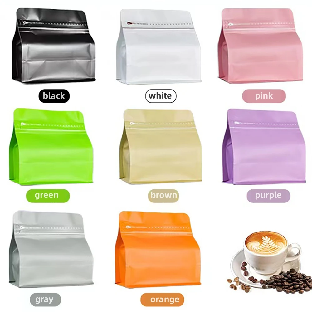 50PCS Lightproof Aluminum Foil Flat Bottom Plastic Dried Food Protein Powder Packaging Bag Zipper Ground Coffee Bag With Valve
50PCS Lightproof Aluminum Foil Flat Bottom Plastic Dried Food Protein Powder Packaging Bag Zipper Ground Coffee Bag With Valve