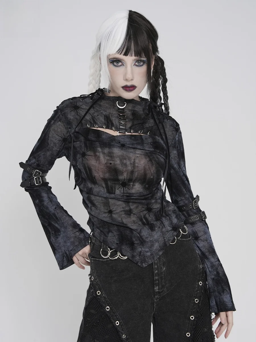 Punk Style Long Sleeve T-Shirt Devil Fashion Flocking Net Pressing Craft Women's Standard Fit Spring 2026 Nylon Fabric Bell S...
Punk Style Long Sleeve T-Shirt Devil Fashion Flocking Net Pressing Craft Women's Standard Fit Spring 2026 Nylon Fabric Bell S...