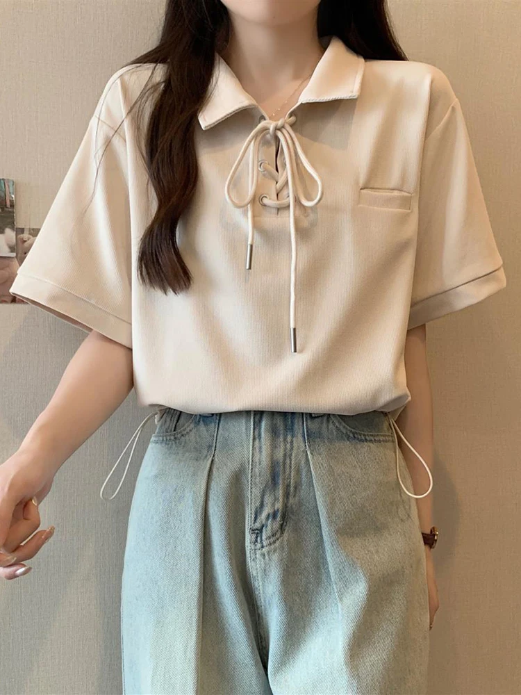 plus Size Women's T-Shirt Knot Short Sleeve Loose Casual Top Summer Shirt Polyester Fiber Rectangular Body Type
plus Size Women's T-Shirt Knot Short Sleeve Loose Casual Top Summer Shirt Polyester Fiber Rectangular Body Type