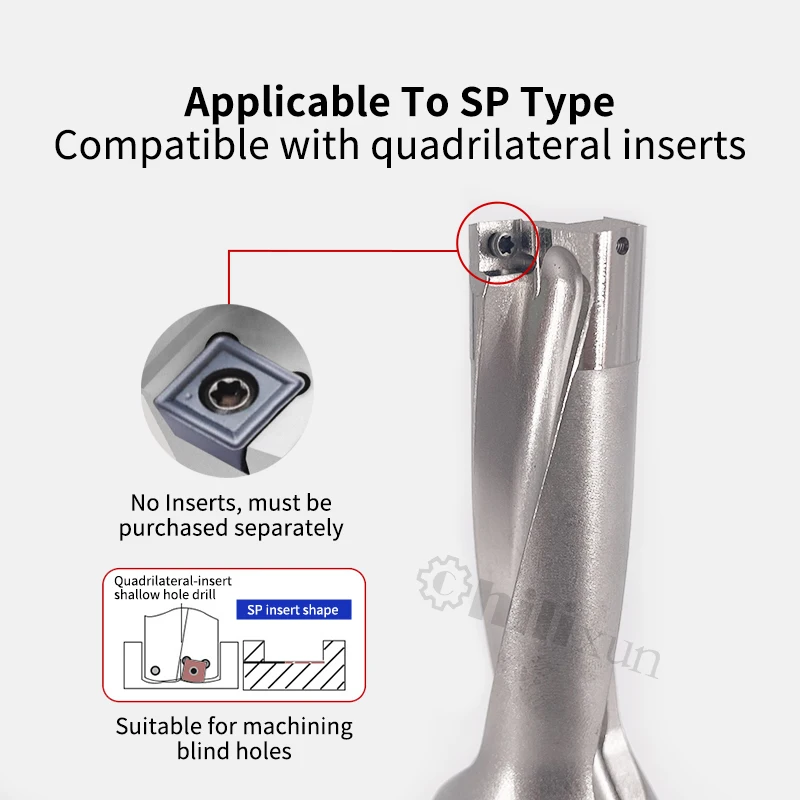 SP Series 3xD U Drill Bit Coolant Through Holder Indexable Carbide Insert for CNC Deep Hole Drilling Tool
SP Series 3xD U Drill Bit Coolant Through Holder Indexable Carbide Insert for CNC Deep Hole Drilling Tool