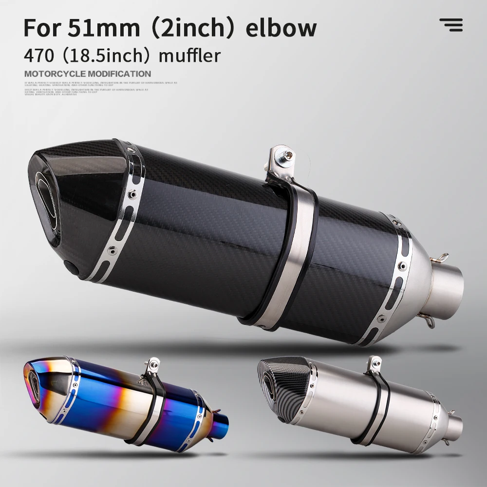 51mm Motorcycle exhaust universal carbon 470mm Sports 51mm exhaust muffler with DB killer click150 pcx150 cbr150r fz150 adv150
51mm Motorcycle exhaust universal carbon 470mm Sports 51mm exhaust muffler with DB killer click150 pcx150 cbr150r fz150 adv150