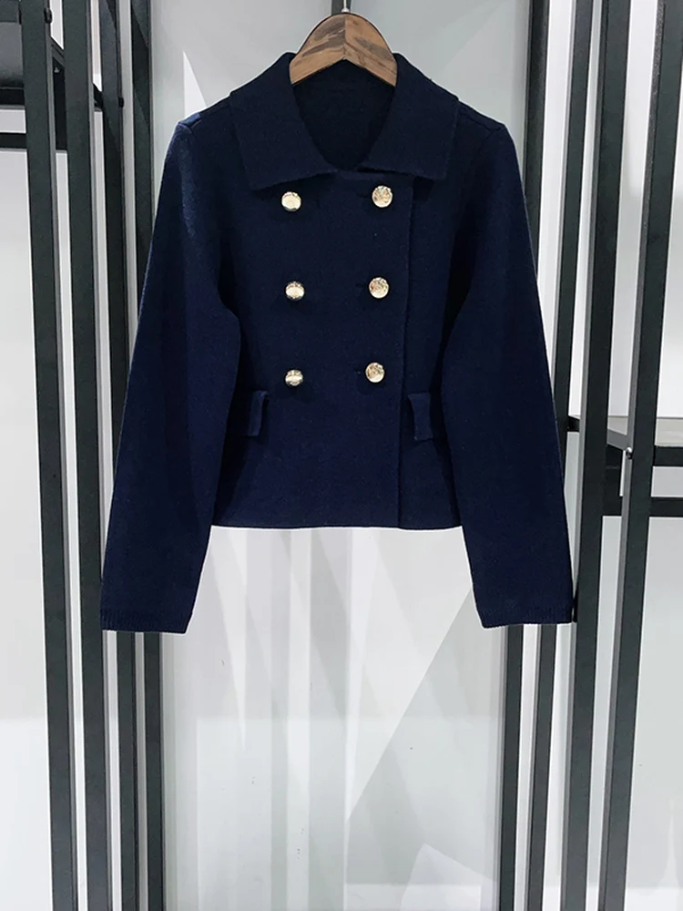 Classic Slim Fit Woolen ort Jaet Double Row Gold Buttons Turn down Collar Anti Aging oulder Ladies Faion Autumn Winter
Classic Slim Fit Woolen ort Jaet Double Row Gold Buttons Turn down Collar Anti Aging oulder Ladies Faion Autumn Winter