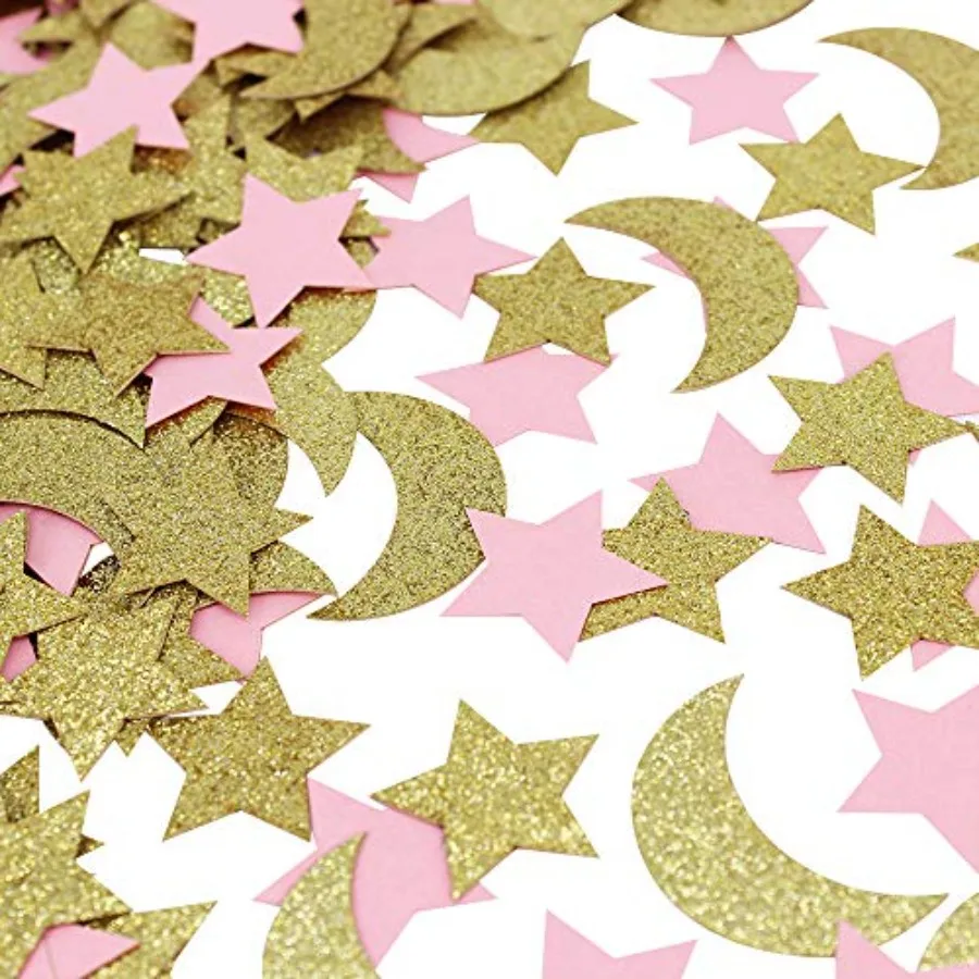 Star and Moon Paper Confetti for Baby Birthday Wedding Party Table Decorations Pink and Gold Glitter Table Scatter Baby Shower
Star and Moon Paper Confetti for Baby Birthday Wedding Party Table Decorations Pink and Gold Glitter Table Scatter Baby Shower