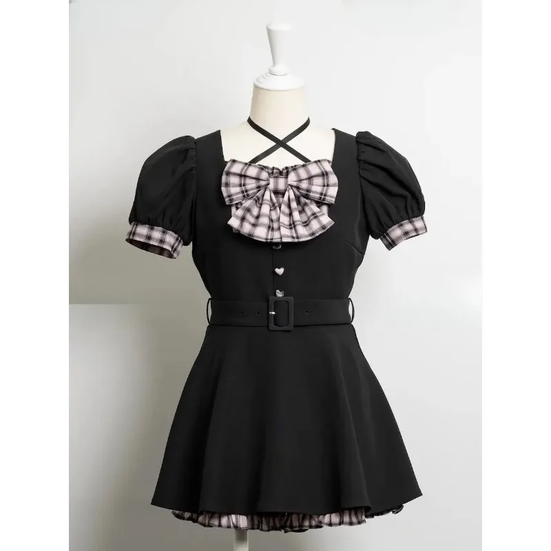 Japanese Style Bow Tie Belted Plaid A-line Short Dress Women 2026 New Summer Short Sleeve Cute Lolita Dress Shorts 2-piece Set
Japanese Style Bow Tie Belted Plaid A-line Short Dress Women 2026 New Summer Short Sleeve Cute Lolita Dress Shorts 2-piece Set