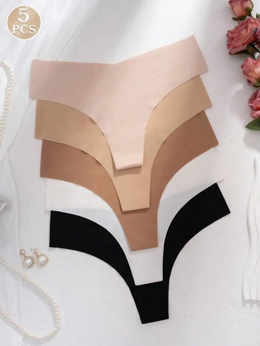 5 Pcs Women Seamless Invisible T-Style Briefs Quick Dry Comfortable Underwear
5 Pcs Women Seamless Invisible T-Style Briefs Quick Dry Comfortable Underwear