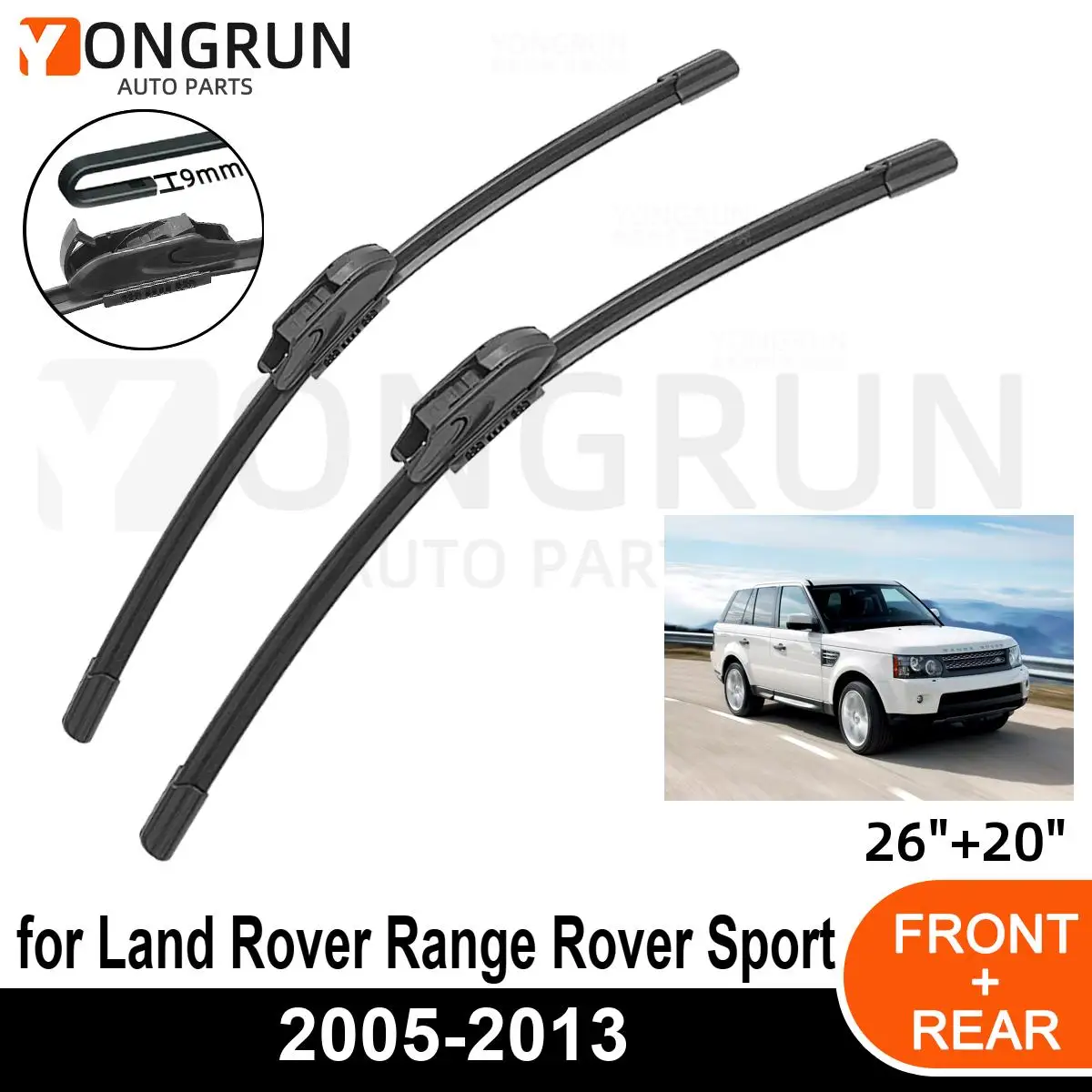 Стеклоочистители для лобового стекла автомобиля Land Rover Range Rover Sport 2005-2013, резиновая щетка стеклоочистителя 26 + 20 дюймов, автомобильное лобовое стекло
Стеклоочистители для лобового стекла автомобиля Land Rover Range Rover Sport 2005-2013, резиновая щетка стеклоочистителя 26 + 20 дюймов, автомобильное лобовое стекло