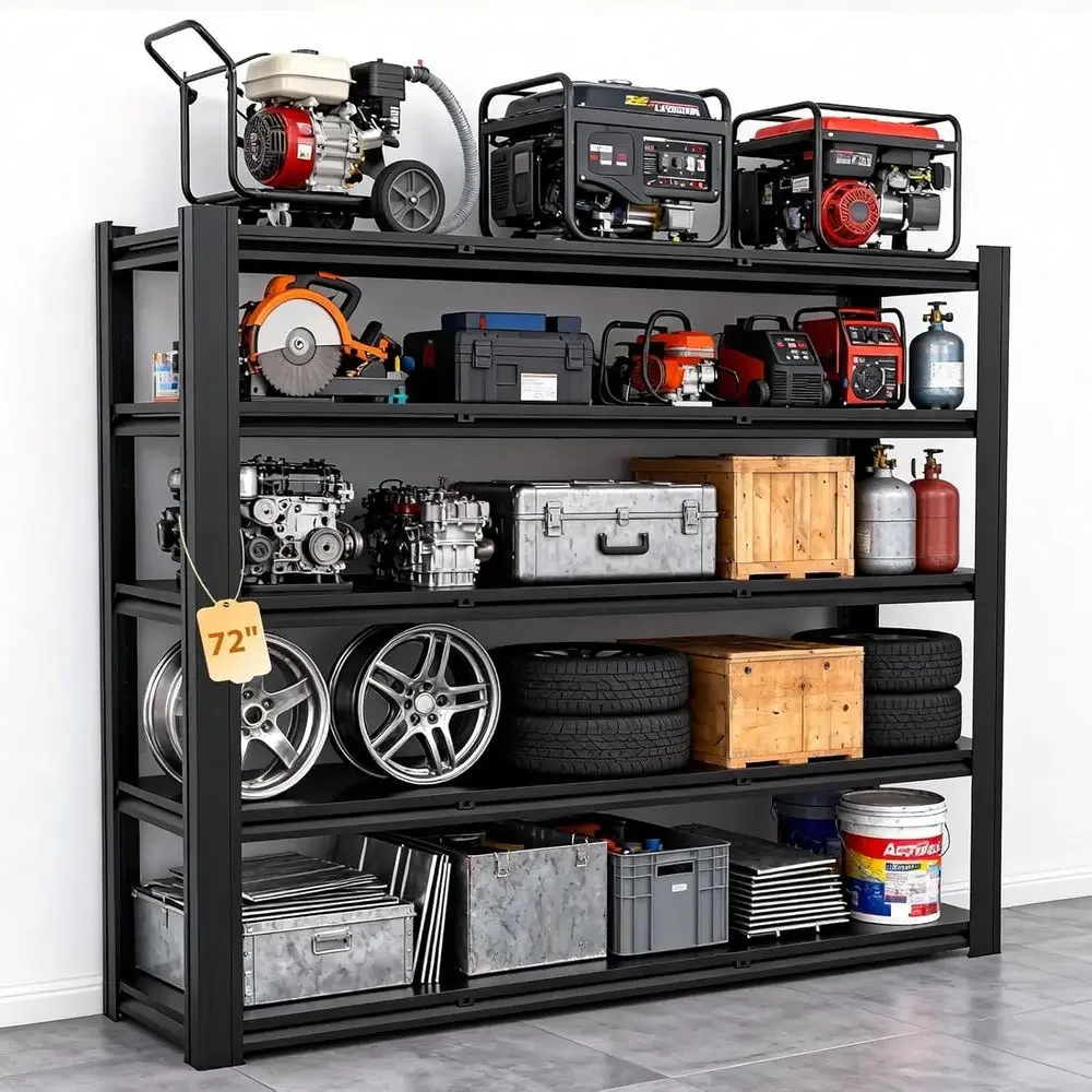 Heavy Duty Storage Shelves Unit, Adjustable Metal Garage Shelving,3500LBS Garage Storage Industrial Shelves,Storage Racks,Steel
Heavy Duty Storage Shelves Unit, Adjustable Metal Garage Shelving,3500LBS Garage Storage Industrial Shelves,Storage Racks,Steel