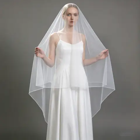 3M Long Wedding Veil Simple Soft Tulle Bridal Veils Cathedral Length Plain White Headpiece Scarf Women Marriage Accessories G84
