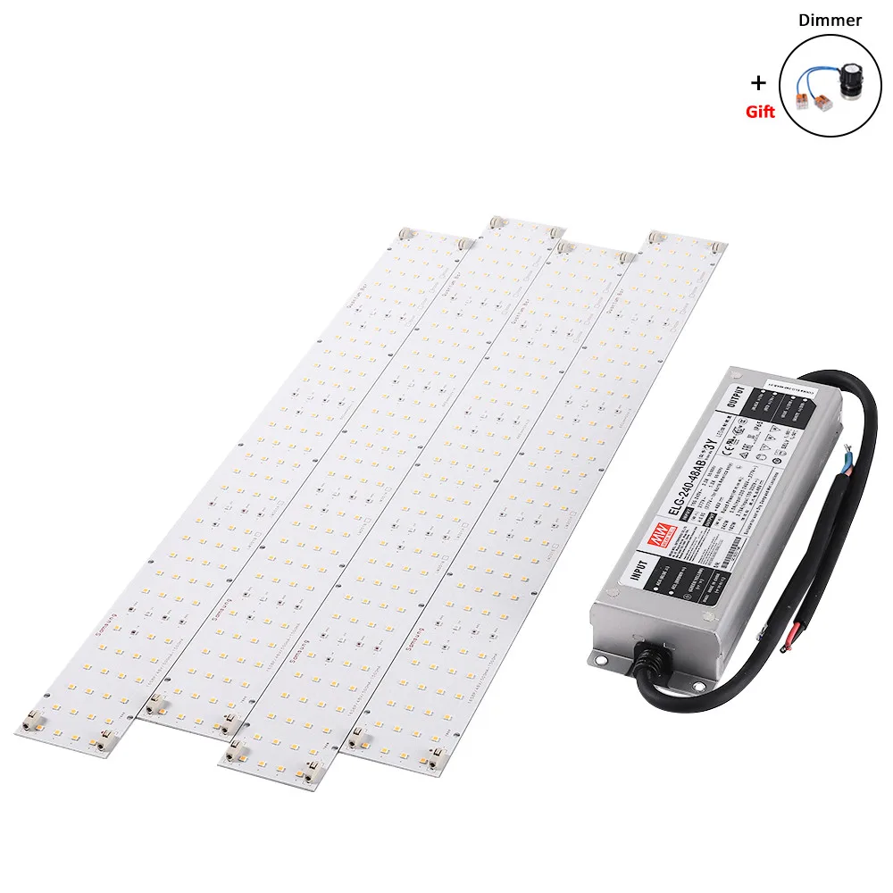 Quantum led grow light bars 4 pieces 60W LM301H full spectrum Board Meanwell 240W Power Supply ELG-240-48AB with dimmer
Quantum led grow light bars 4 pieces 60W LM301H full spectrum Board Meanwell 240W Power Supply ELG-240-48AB with dimmer