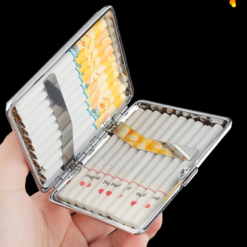 Pure Metal Creative Cigarette Box with Clip Moisture Proof Cigarette Case Portable Cigarette Storage Box Smoking Accessories
Pure Metal Creative Cigarette Box with Clip Moisture Proof Cigarette Case Portable Cigarette Storage Box Smoking Accessories