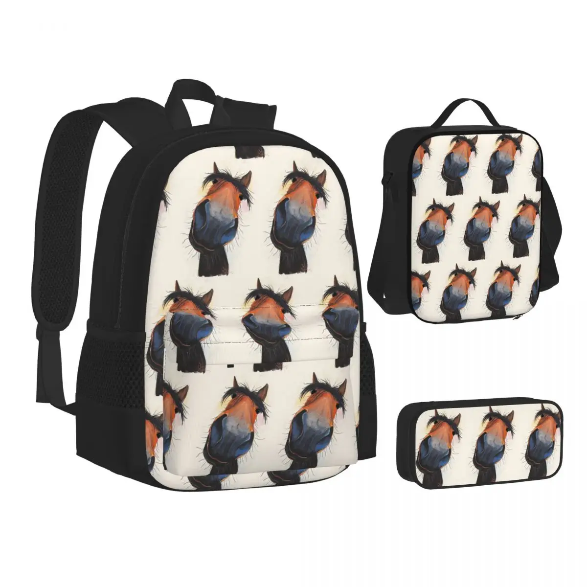 HORSE PRiNT 'HAPPY DAVE' BY SHIRLEY MACARTHUR Backpacks Boy Girl Bookbag School Bags Rucksack Lunch Bag Pen Bag Three-Piece Set
HORSE PRiNT 'HAPPY DAVE' BY SHIRLEY MACARTHUR Backpacks Boy Girl Bookbag School Bags Rucksack Lunch Bag Pen Bag Three-Piece Set