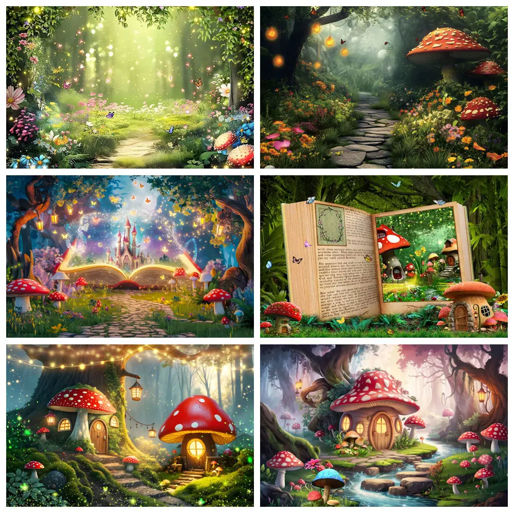 Dreamy Forest Backdrop for Photography Butterfly Tree House Mushroom Book Baby Birthday Portrait Decor Background Photo Studio
Dreamy Forest Backdrop for Photography Butterfly Tree House Mushroom Book Baby Birthday Portrait Decor Background Photo Studio