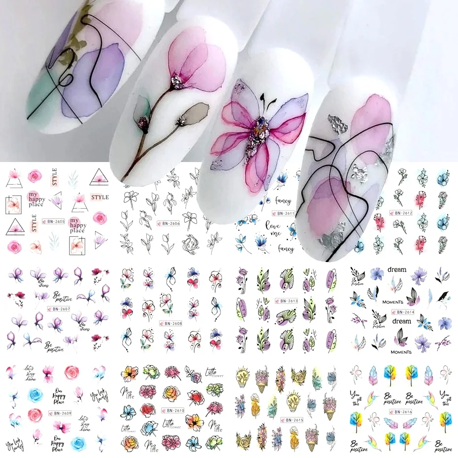 12 PCs Ink Flowers Nail Art Sticker Summer Water Decal Blooming Flowers Leaves Graffiti Slider Nail Decoration Foils Tattoo
12 PCs Ink Flowers Nail Art Sticker Summer Water Decal Blooming Flowers Leaves Graffiti Slider Nail Decoration Foils Tattoo