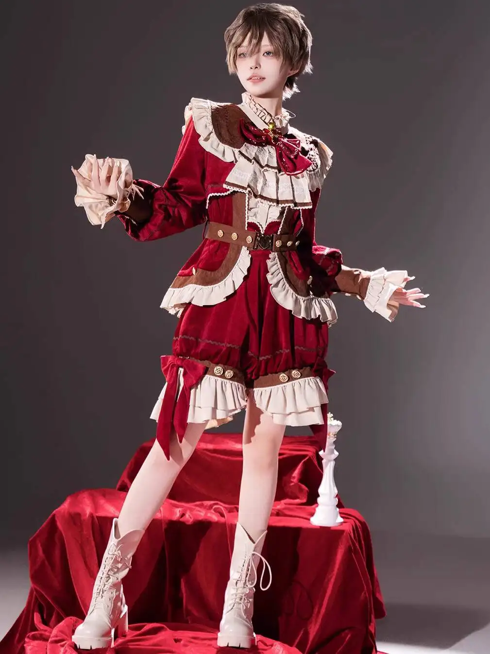 New Black Tea Pancake Lolita Wangzi Costume Daily Youthful Spirit Zhengtai Ge Gothic Style Tops Coat Shorts Women Cosplay Red
New Black Tea Pancake Lolita Wangzi Costume Daily Youthful Spirit Zhengtai Ge Gothic Style Tops Coat Shorts Women Cosplay Red
