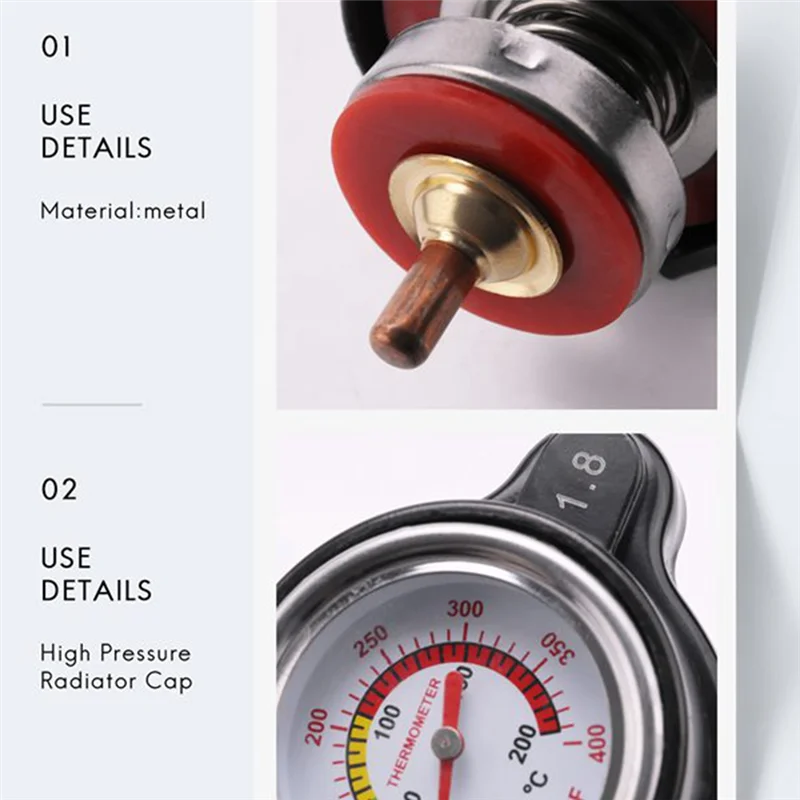 High Pressure Radiator Cap With Temperature Gauge, 1.8 Bar Radiator Cap 25.6Psi For Honda, Kawasaki, Suzuki,
High Pressure Radiator Cap With Temperature Gauge, 1.8 Bar Radiator Cap 25.6Psi For Honda, Kawasaki, Suzuki,