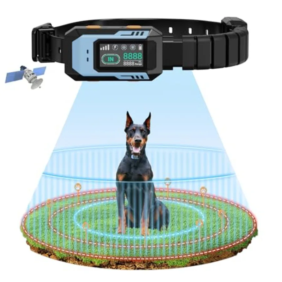 GPS Wireless Dog Fence System for outdoor use: durable nylon collar black color 100-9999ft radius range with 8 correction modes
GPS Wireless Dog Fence System for outdoor use: durable nylon collar black color 100-9999ft radius range with 8 correction modes