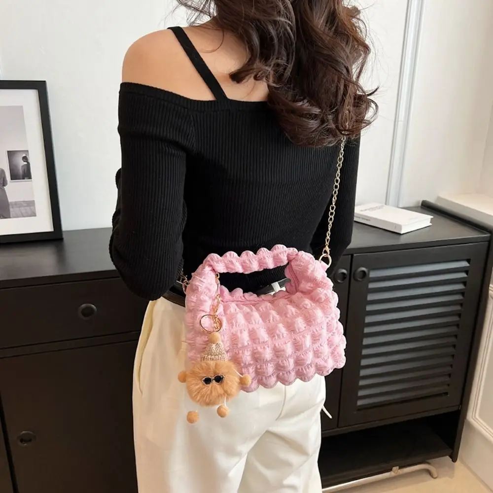 Korean Ins Bubble Shoulder Bag with Pendant Folded Underarm Bag Simple Canvas Handbag Women Lightweight Chain Crossbody Bag
Korean Ins Bubble Shoulder Bag with Pendant Folded Underarm Bag Simple Canvas Handbag Women Lightweight Chain Crossbody Bag