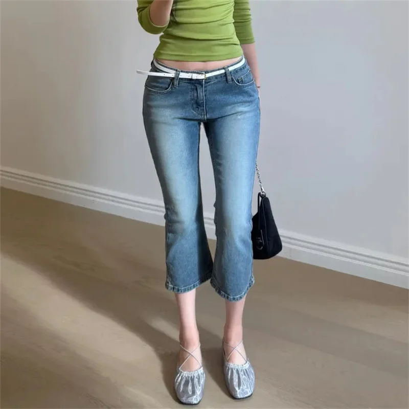 Slim Fit Casual Mid-Calf Jeans High Waist Cotton Denim Blue Color Versatile Summer Wear for Women Standard Body Type
Slim Fit Casual Mid-Calf Jeans High Waist Cotton Denim Blue Color Versatile Summer Wear for Women Standard Body Type