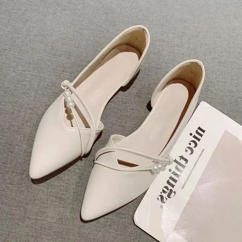 Women's Pointed Toe Flats 2026 New Spring Summer Pearl Decor Side Cut-out Slip-on Casual Shoes for Ladies
Women's Pointed Toe Flats 2026 New Spring Summer Pearl Decor Side Cut-out Slip-on Casual Shoes for Ladies