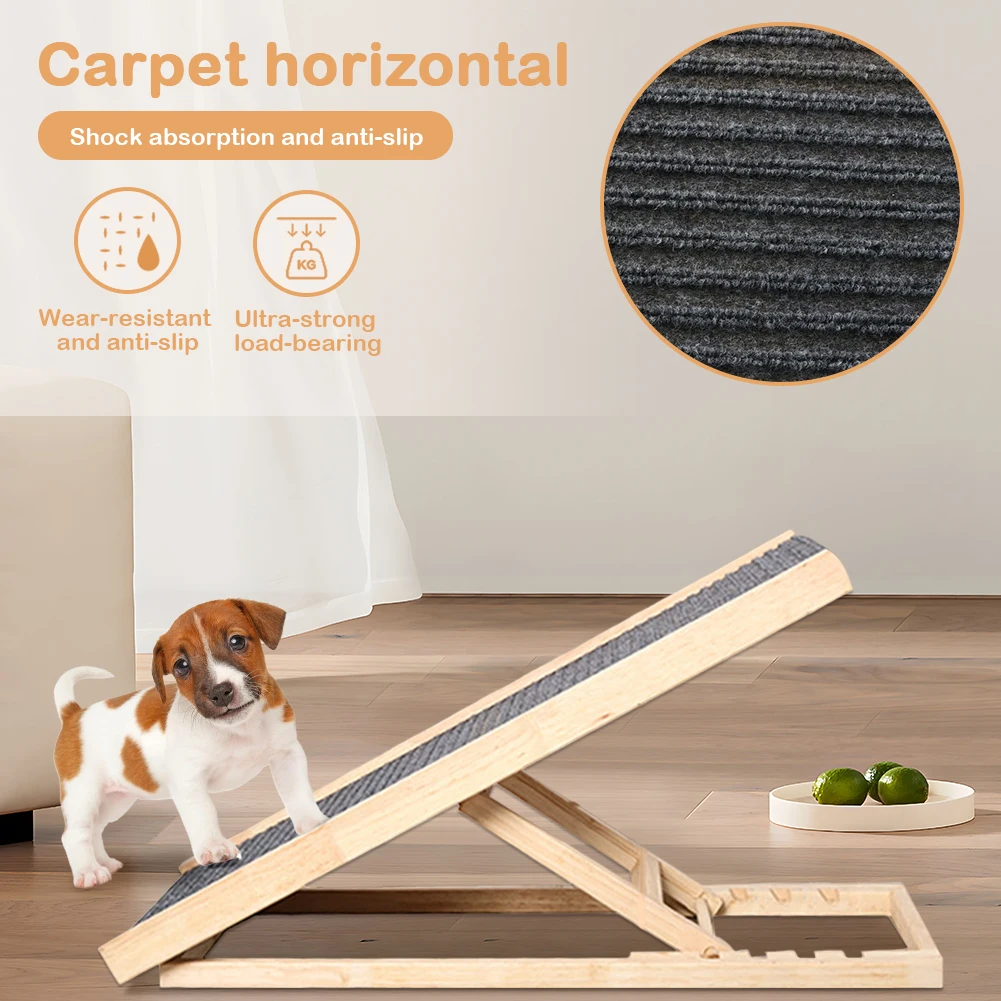 Wooden Folding Dog Ramp 3/4 Levels Height Adjustable Dog Carpet Ladder Non-Slip Versatile for Indoor High Bed Couch
Wooden Folding Dog Ramp 3/4 Levels Height Adjustable Dog Carpet Ladder Non-Slip Versatile for Indoor High Bed Couch