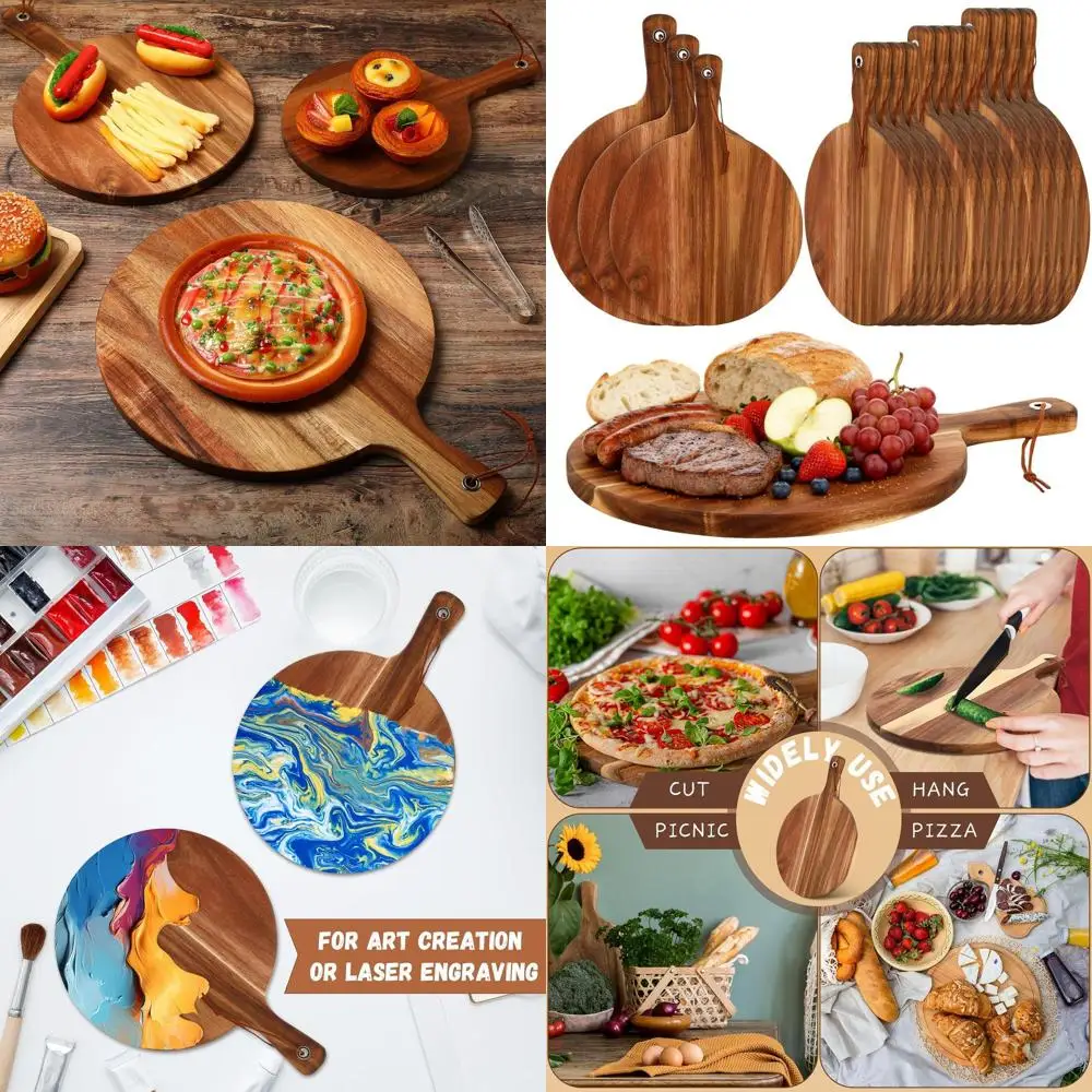 Набор из 15 досок из дерева акации с ручками, толстые сервировочные доски для рождественских, мяса, пиццы, хлеба, выпечки (3 размера)
Набор из 15 досок из дерева акации с ручками, толстые сервировочные доски для рождественских, мяса, пиццы, хлеба, выпечки (3 размера)