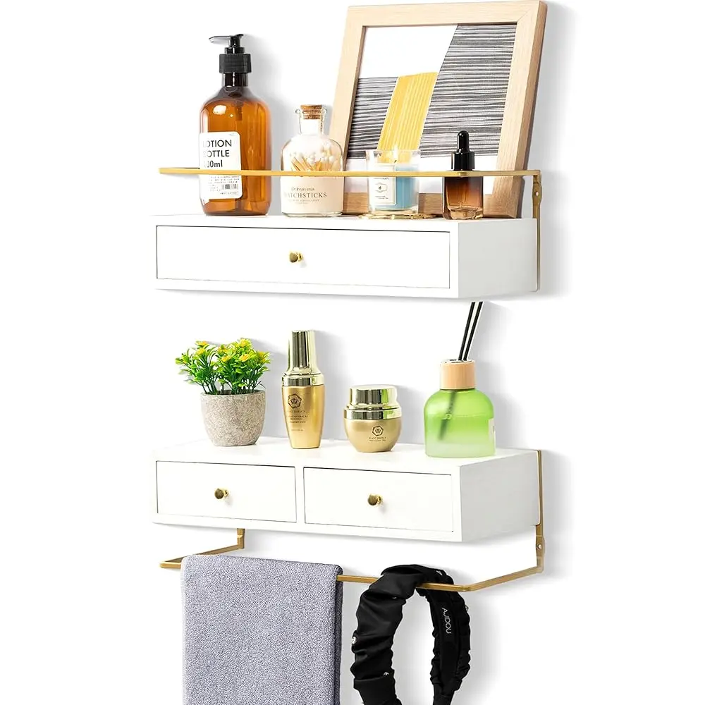 Floating Shelves With Drawers Set Of 2, Wall Mounted Bathroom Storage, Rustic Wood Shelves For Bedroom, Living Room, Kitchen,
Floating Shelves With Drawers Set Of 2, Wall Mounted Bathroom Storage, Rustic Wood Shelves For Bedroom, Living Room, Kitchen,