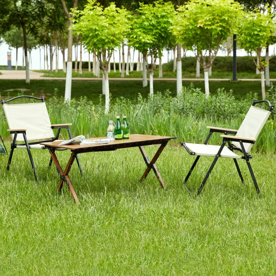 3piece Folding Outdoor Table and two chairs Lightweight Aluminum Rollup Square for indoor Outdoor Camping Picnics Beach Backyar
3piece Folding Outdoor Table and two chairs Lightweight Aluminum Rollup Square for indoor Outdoor Camping Picnics Beach Backyar