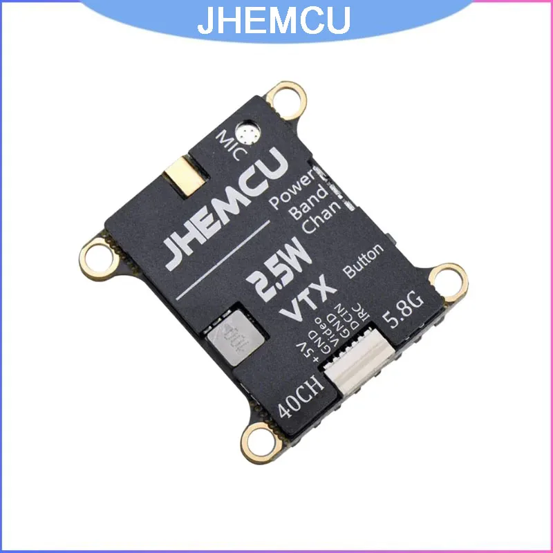 JHEMCU 5.8G 40CH FPV VTX Transmitter 2.5W, 30x30mm with Mic & Adjustable Power for 2-6S RC Airplane Long Range Drone
JHEMCU 5.8G 40CH FPV VTX Transmitter 2.5W, 30x30mm with Mic & Adjustable Power for 2-6S RC Airplane Long Range Drone