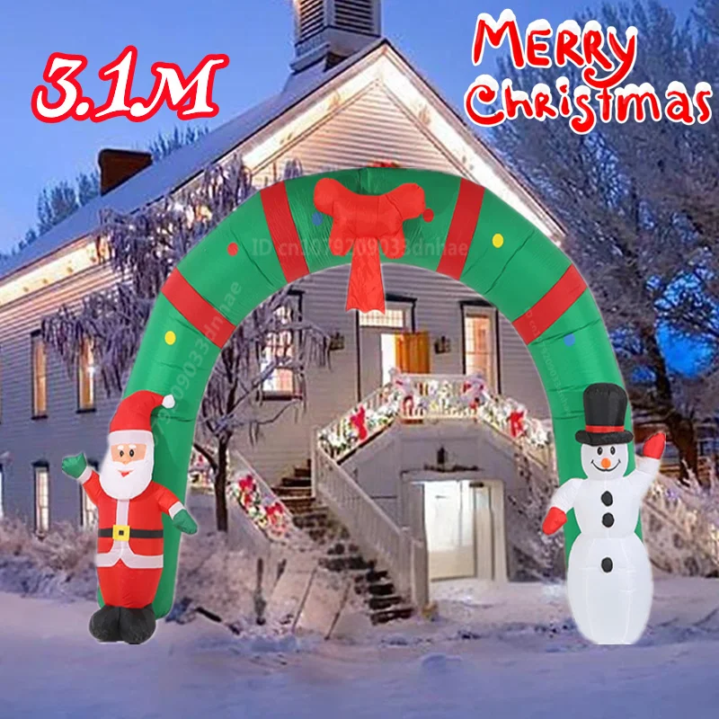 3.1M/10FT Christmas Inflatable Arch Model Built-In LED Lights Stmas Outdoor Courtyard Supermarket Holiday Large decorate Prop
3.1M/10FT Christmas Inflatable Arch Model Built-In LED Lights Stmas Outdoor Courtyard Supermarket Holiday Large decorate Prop