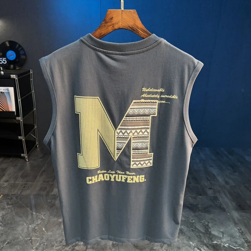 Summer New Printed Loose Sport Fitness Sleeveless Tank Top Men's Trendy Sweat Absorbing T-shirt Sweatshirt
Summer New Printed Loose Sport Fitness Sleeveless Tank Top Men's Trendy Sweat Absorbing T-shirt Sweatshirt