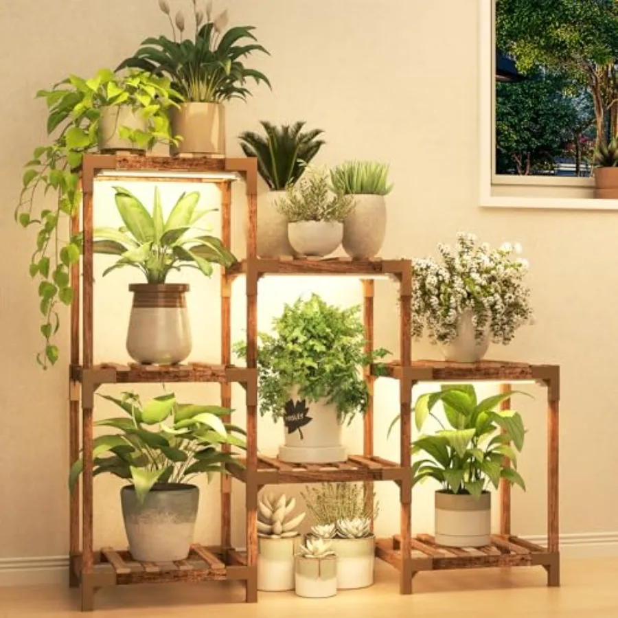 Plant Stand with Grow Light, Plant Shelf Indoor for Mutiple Pots, 7 Tiers Wood Plant Ladder Holder Flower Stand for Corner Livi
Plant Stand with Grow Light, Plant Shelf Indoor for Mutiple Pots, 7 Tiers Wood Plant Ladder Holder Flower Stand for Corner Livi