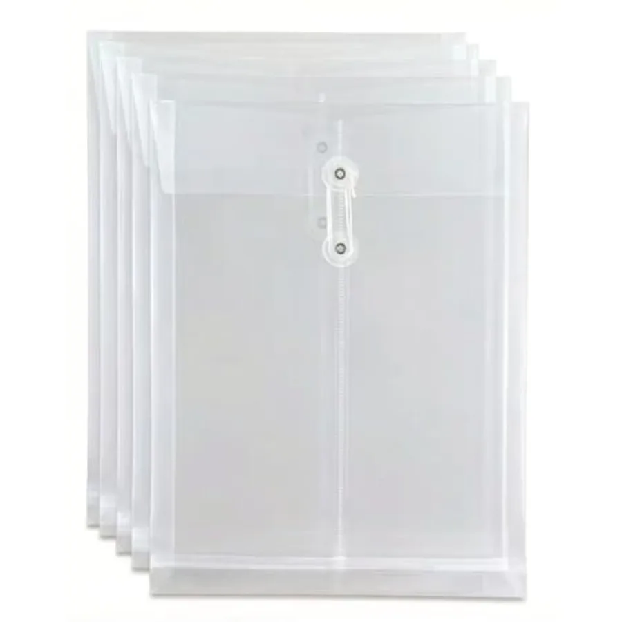 10 Pack Clear Plastic Envelopes, Reusable and Waterproof File Folders with String and Snap Button, Expansion File, for Document
10 Pack Clear Plastic Envelopes, Reusable and Waterproof File Folders with String and Snap Button, Expansion File, for Document
