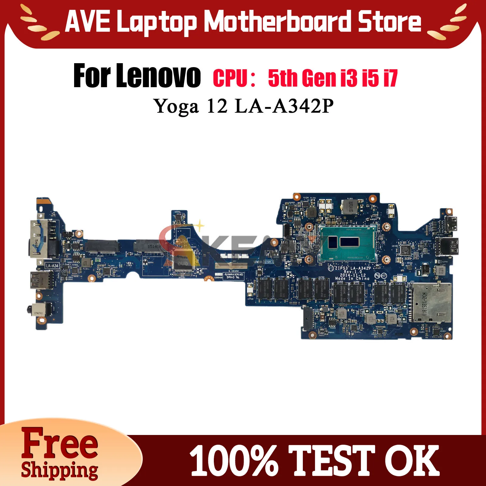 LA-A342P для Lenovo Thinkpad Yoga 12, материнская плата для ноутбука с i3 i5 i7, 5-го поколения, 4 ГБ, 8 ГБ ОЗУ, 100% полностью протестировано
LA-A342P для Lenovo Thinkpad Yoga 12, материнская плата для ноутбука с i3 i5 i7, 5-го поколения, 4 ГБ, 8 ГБ ОЗУ, 100% полностью протестировано